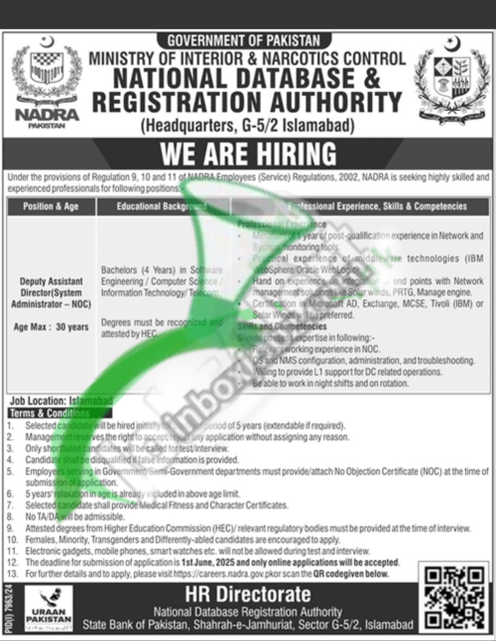 NADRA Islamabad Jobs 2025