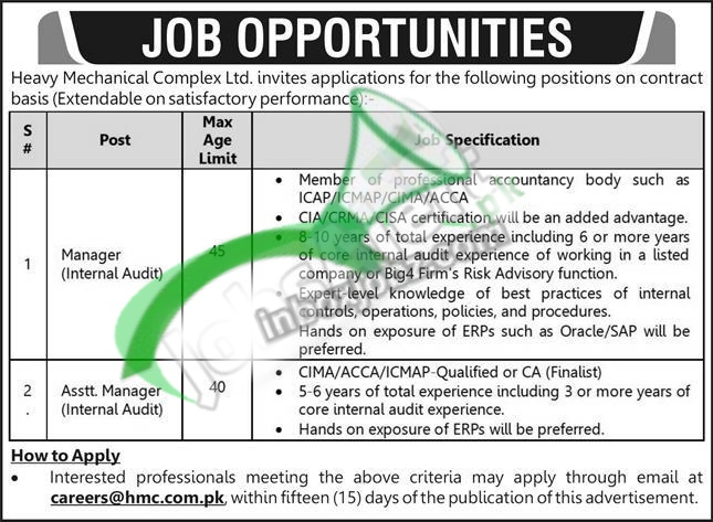 HMC Taxila Jobs 2025 – Heavy Mechanical Complex Latest Vacancies & Application Form