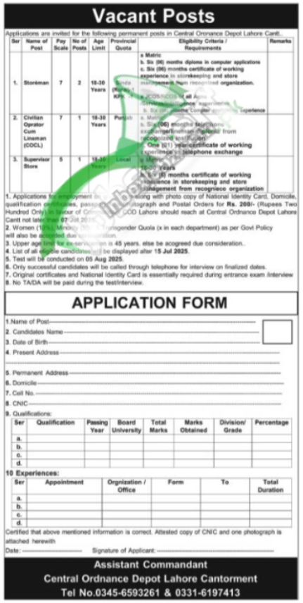 COD Lahore Jobs 2025