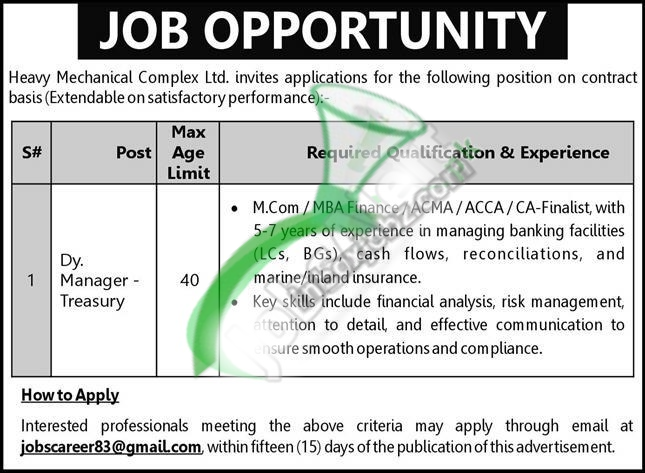Heavy Mechanical Complex Taxila Jobs